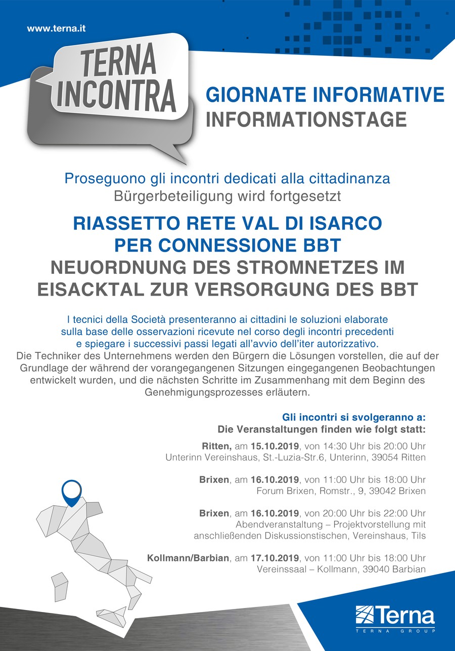 Open Day nuovi tracciati per le linee ad alta tensione fuori dai